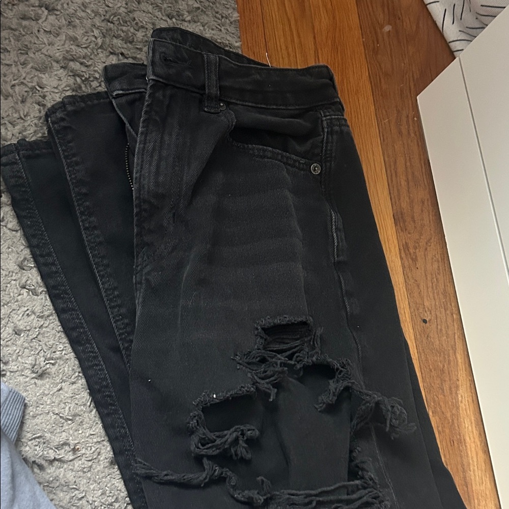 American Eagle By Payless Distressed Black Skinny Jeans